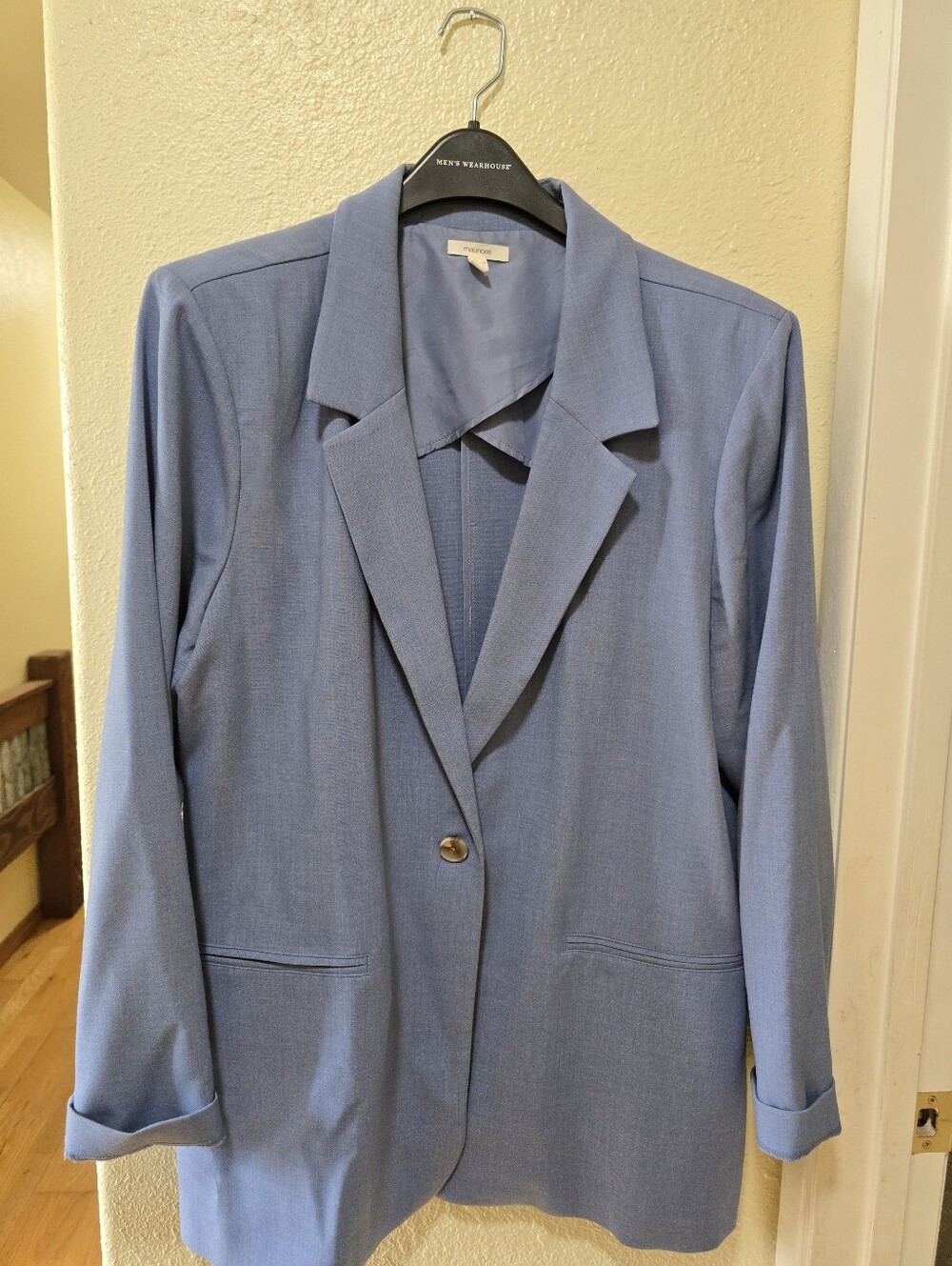 Mauruces Light Blue Women's Single-Button Blazer